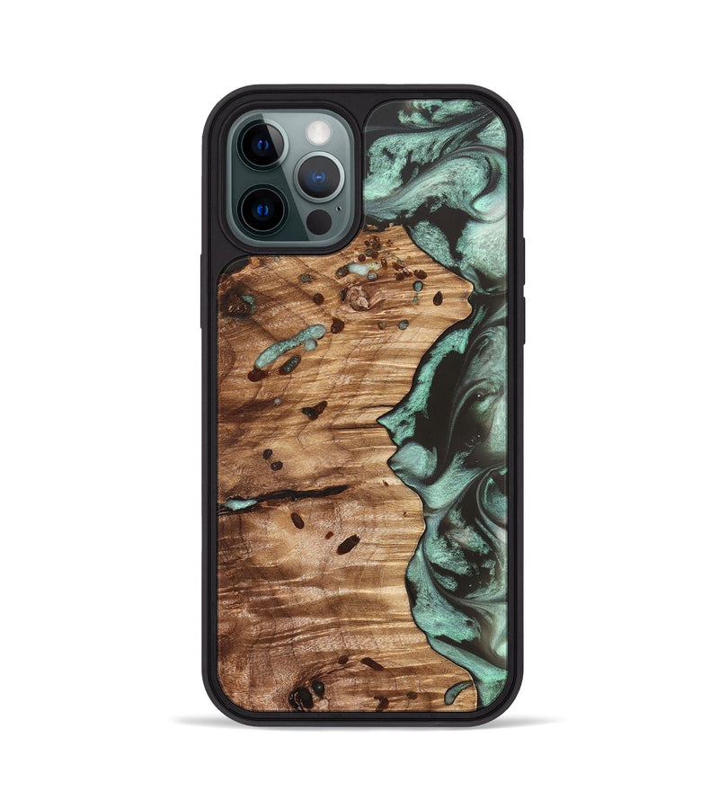 iPhone 12 Pro Wood Phone Case - Ben (Green, 827356)