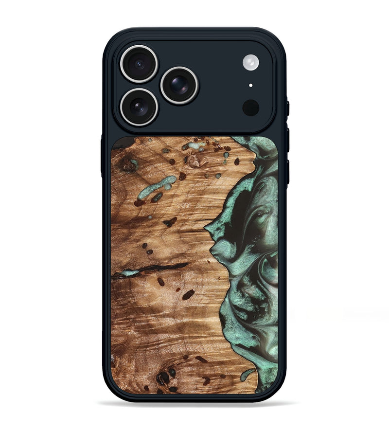iPhone 17 Pro Max Wood Phone Case - Ben (Green, 827356)