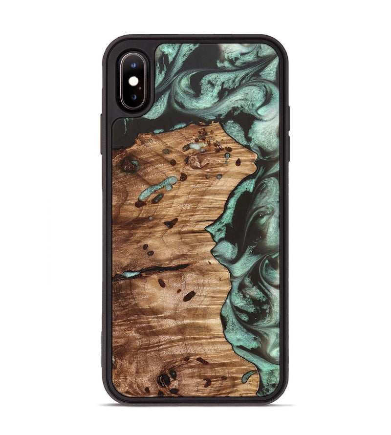iPhone Xs Max Wood Phone Case - Ben (Green, 827356)