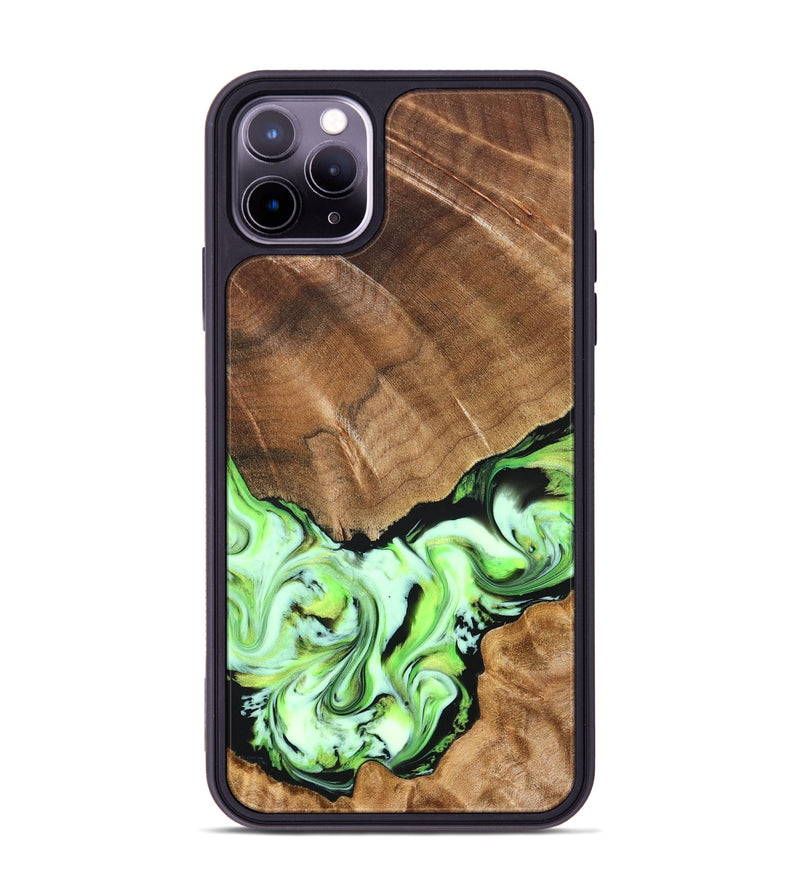 iPhone 11 Pro Max Wood Phone Case - Una (Green, 827358)