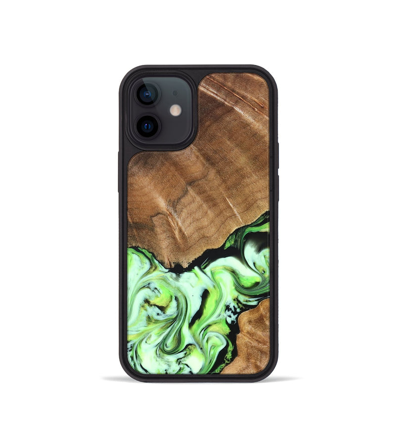 iPhone 12 mini Wood Phone Case - Una (Green, 827358)