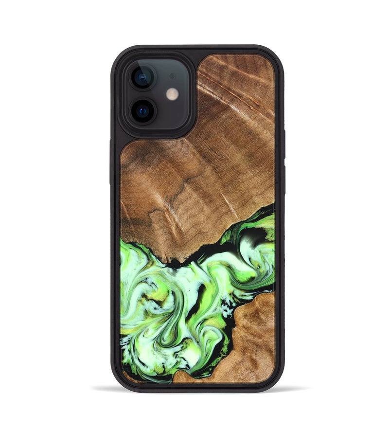 iPhone 12 Wood Phone Case - Una (Green, 827358)