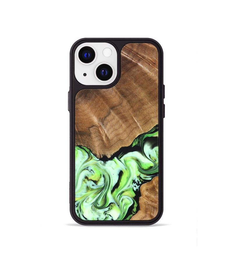 iPhone 13 mini Wood Phone Case - Una (Green, 827358)
