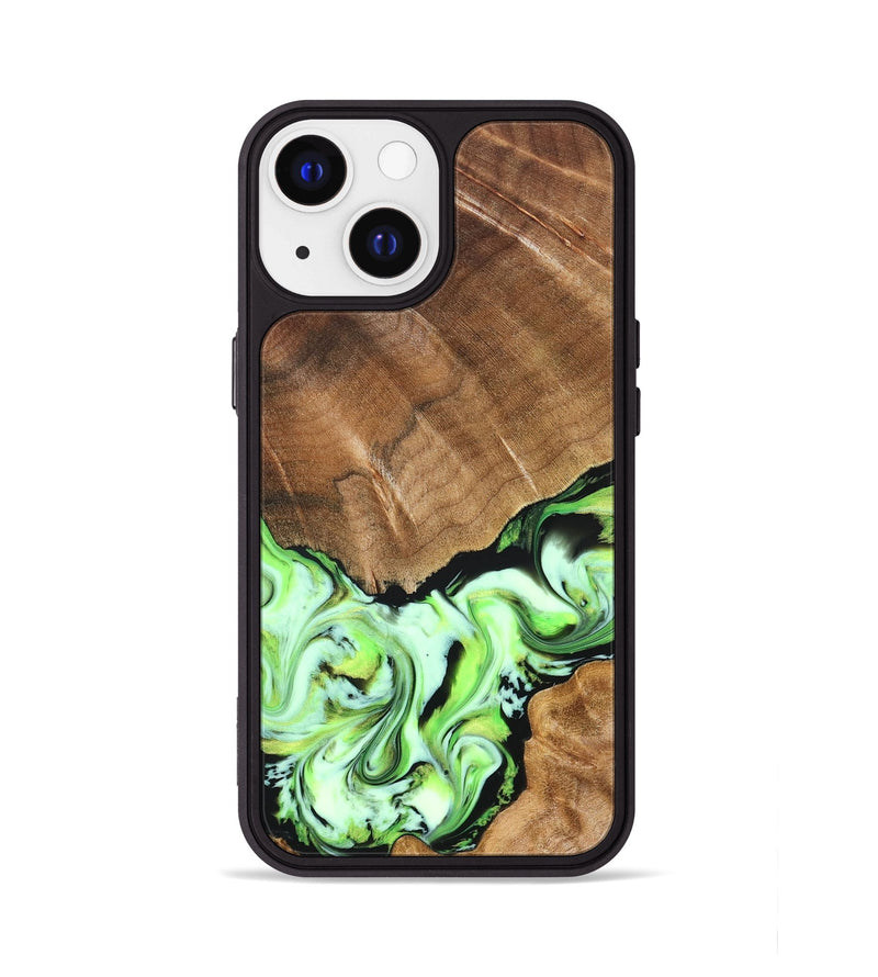 iPhone 13 Wood Phone Case - Una (Green, 827358)