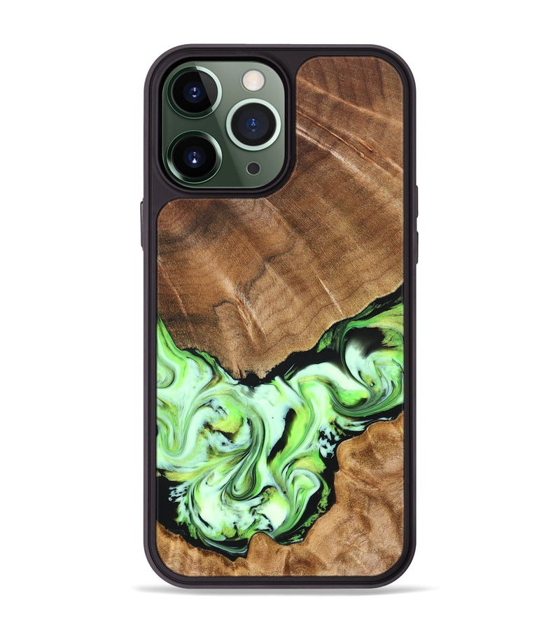 iPhone 13 Pro Max Wood Phone Case - Una (Green, 827358)