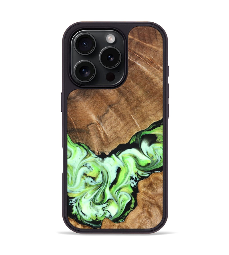 iPhone 16 Pro Wood Phone Case - Una (Green, 827358)