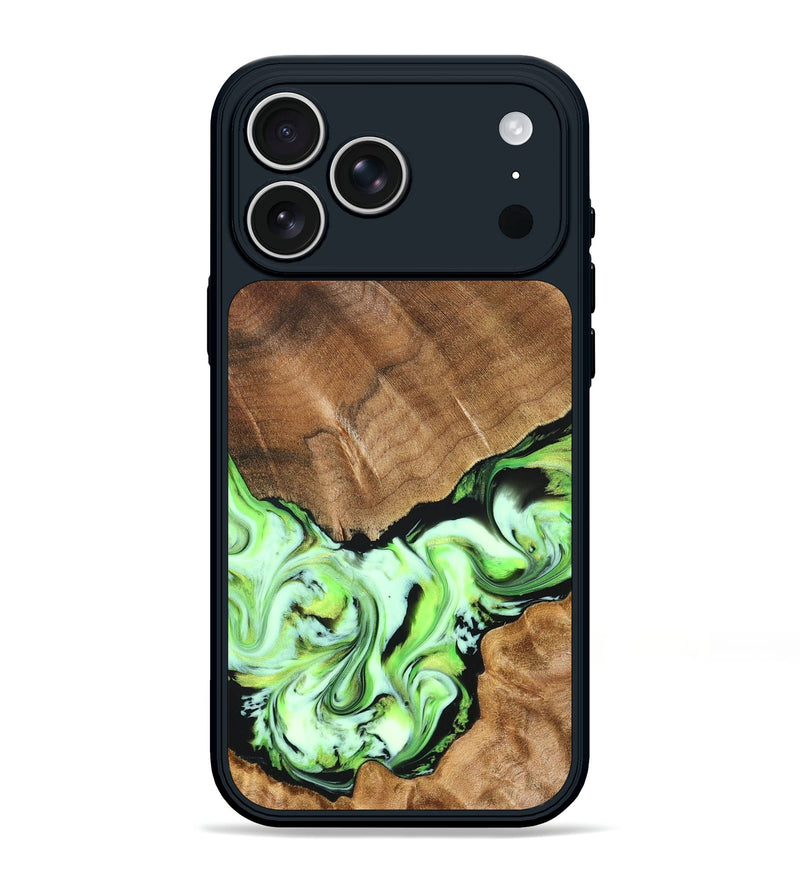 iPhone 17 Pro Max Wood Phone Case - Una (Green, 827358)