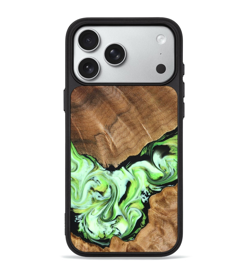 iPhone 18 Pro Max Wood Phone Case - Una (Green, 827358)