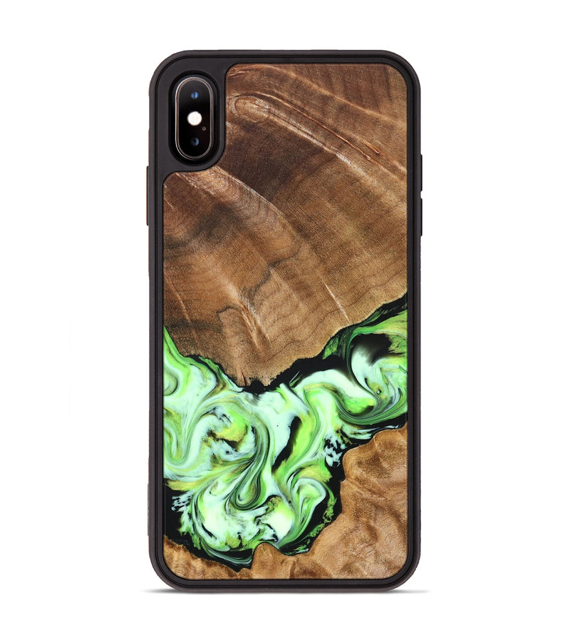 iPhone Xs Max Wood Phone Case - Una (Green, 827358)
