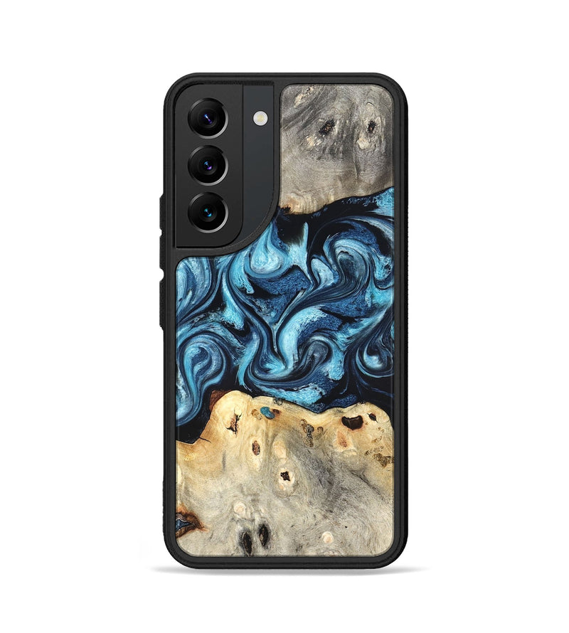 Galaxy S22 Wood Phone Case - Laisha (Blue, 827360)