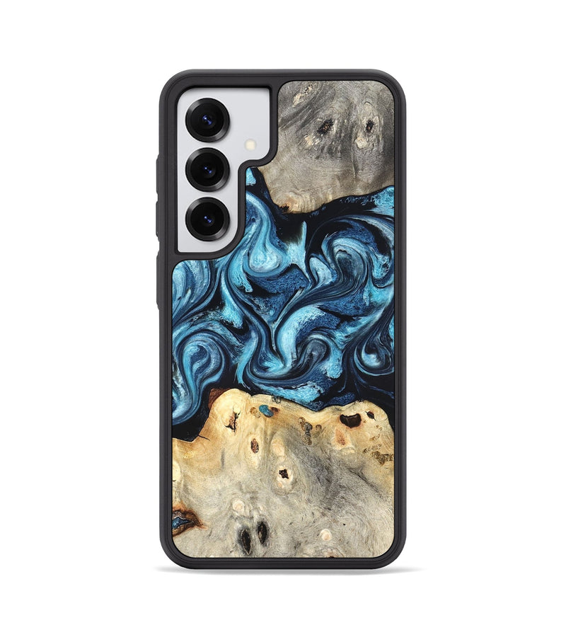 Galaxy S25 Wood Phone Case - Laisha (Blue, 827360)