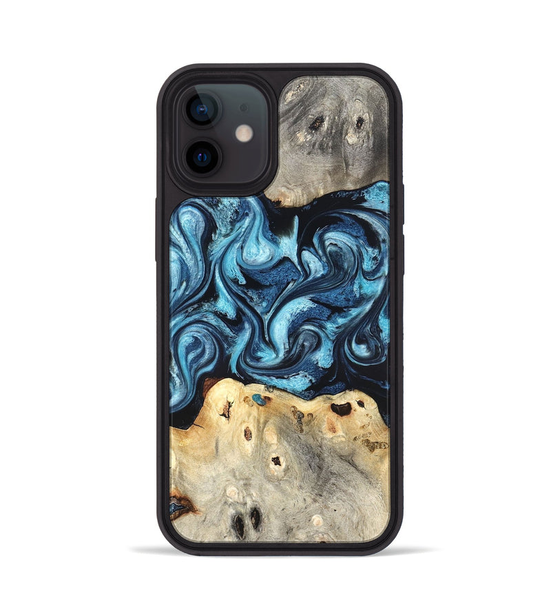 iPhone 12 Wood Phone Case - Laisha (Blue, 827360)