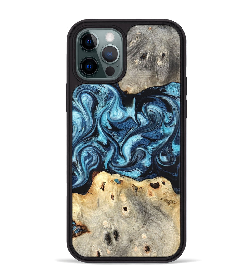 iPhone 12 Pro Max Wood Phone Case - Laisha (Blue, 827360)