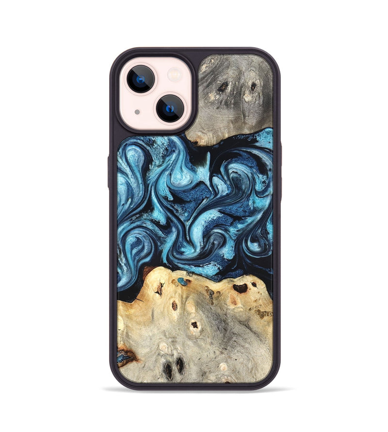 iPhone 14 Wood Phone Case - Laisha (Blue, 827360)