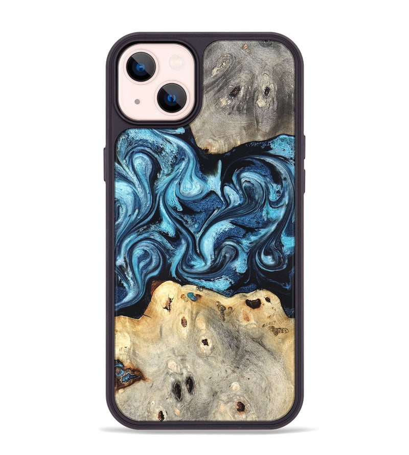 iPhone 14 Plus Wood Phone Case - Laisha (Blue, 827360)