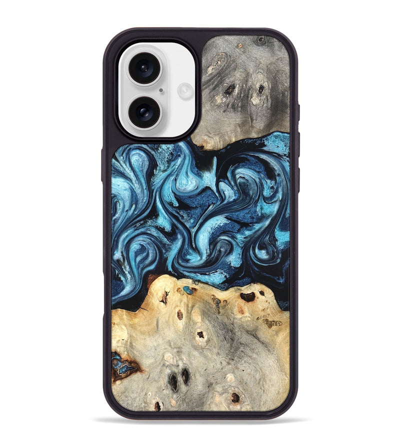 iPhone 16 Plus Wood Phone Case - Laisha (Blue, 827360)