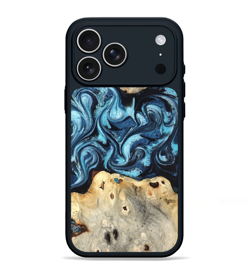 iPhone 17 Pro Max Wood Phone Case - Laisha (Blue, 827360)