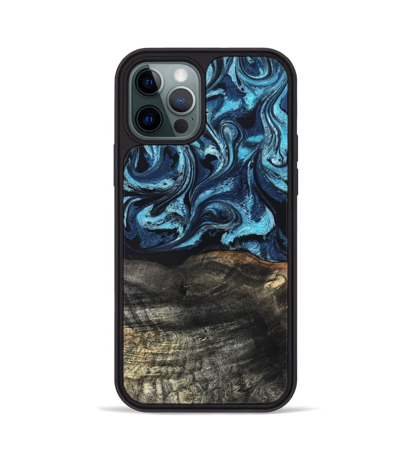 iPhone 12 Pro Wood Phone Case - Katelin (Blue, 827361)