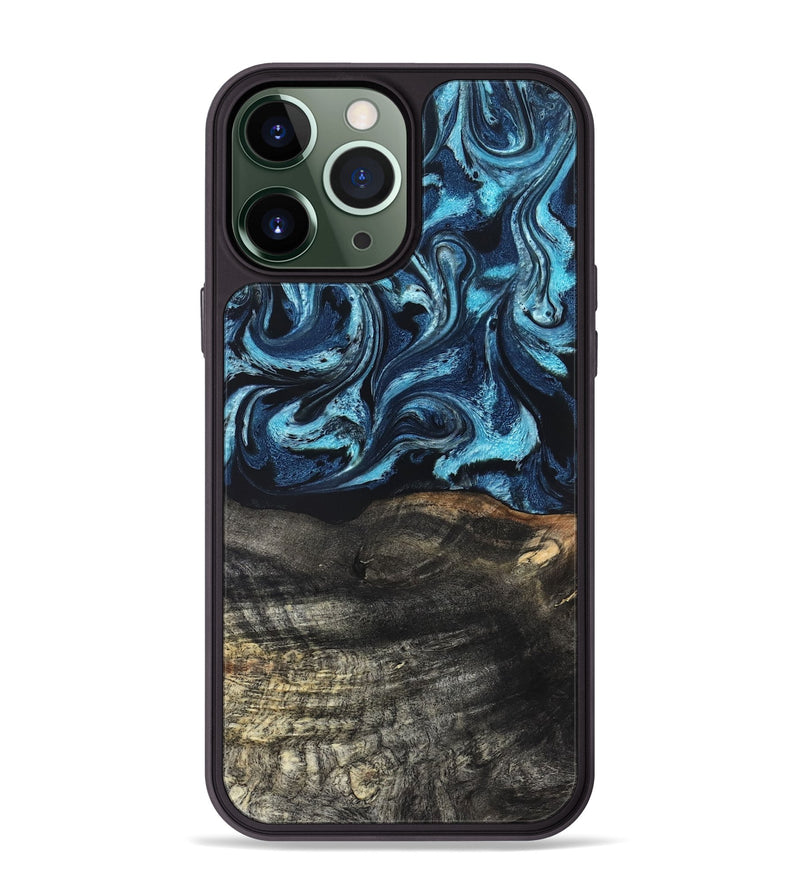 iPhone 13 Pro Max Wood Phone Case - Katelin (Blue, 827361)