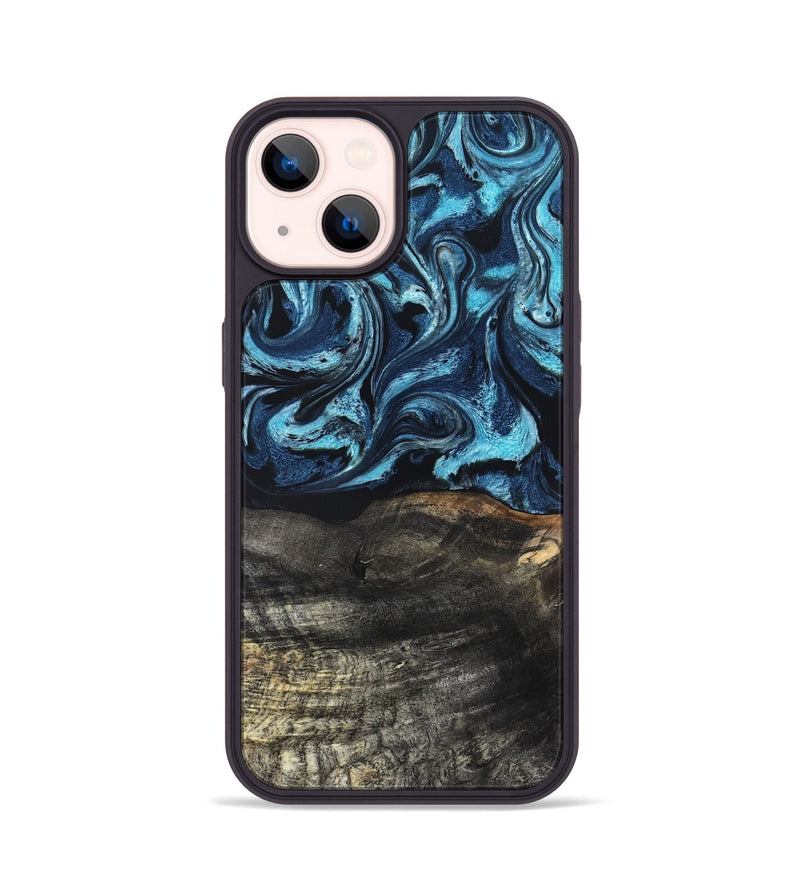 iPhone 14 Wood Phone Case - Katelin (Blue, 827361)
