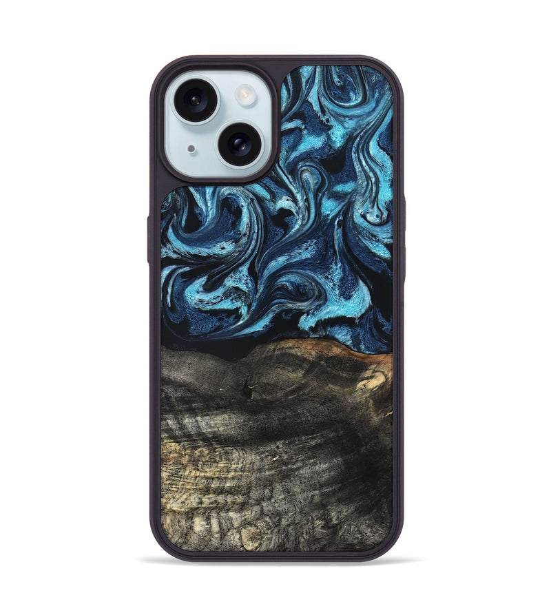 iPhone 15 Wood Phone Case - Katelin (Blue, 827361)