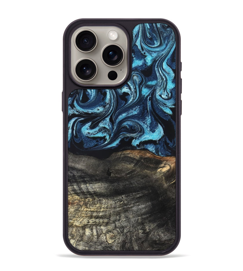 iPhone 15 Pro Max Wood Phone Case - Katelin (Blue, 827361)