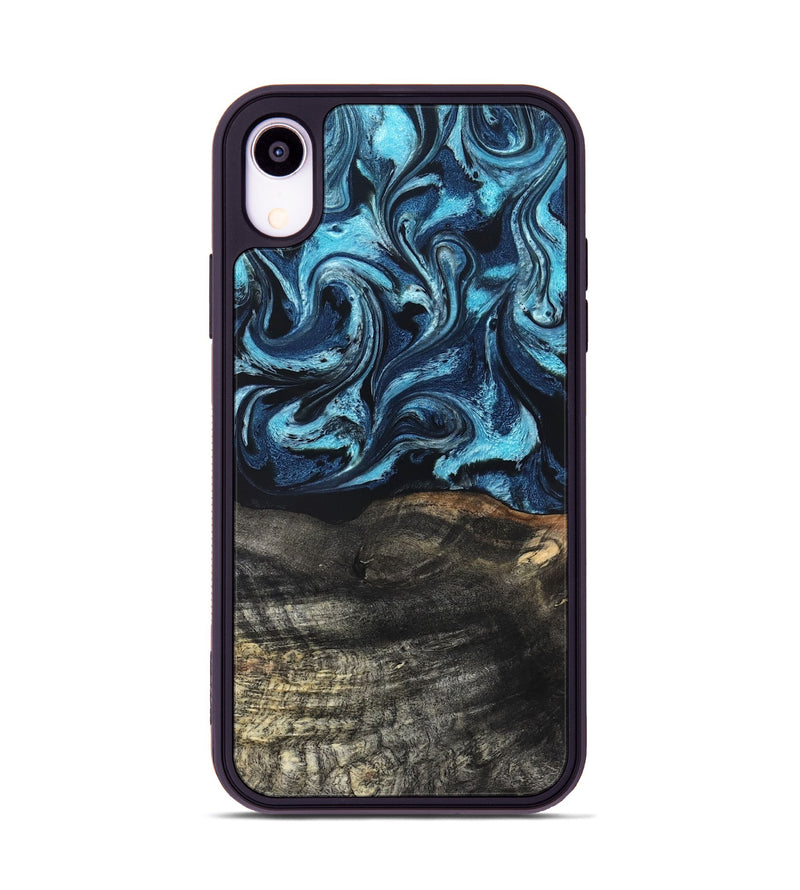 iPhone Xr Wood Phone Case - Katelin (Blue, 827361)