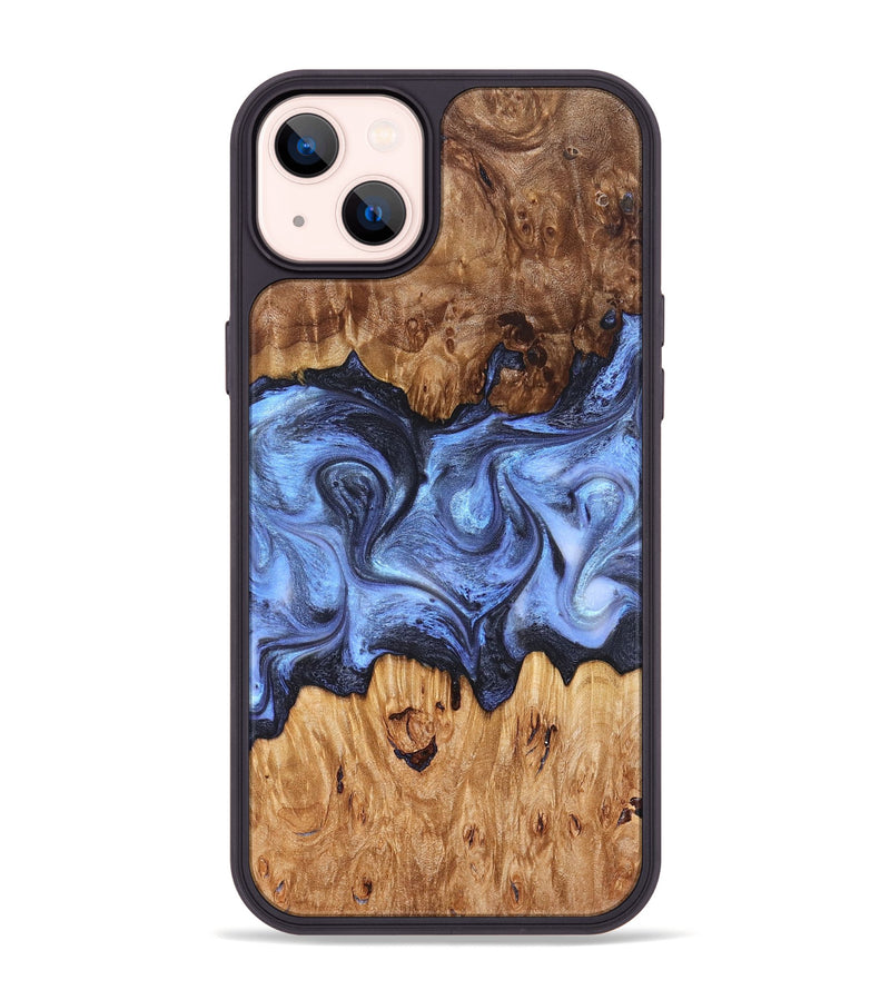 iPhone 14 Plus Wood Phone Case - Marco (Blue, 827362)