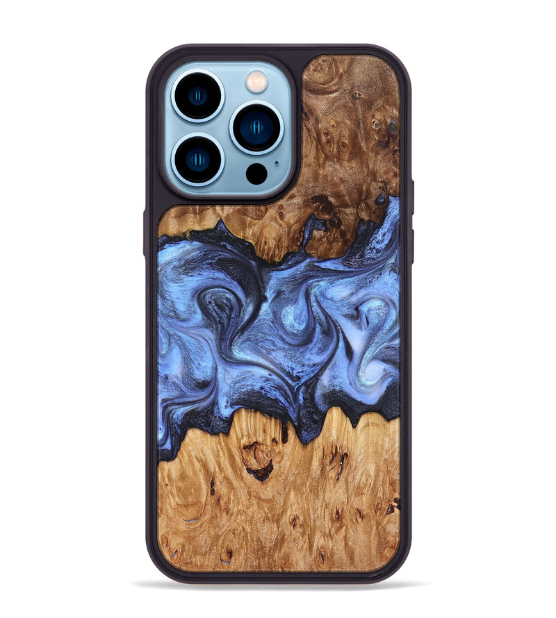 iPhone 14 Pro Max Wood Phone Case - Marco (Blue, 827362)
