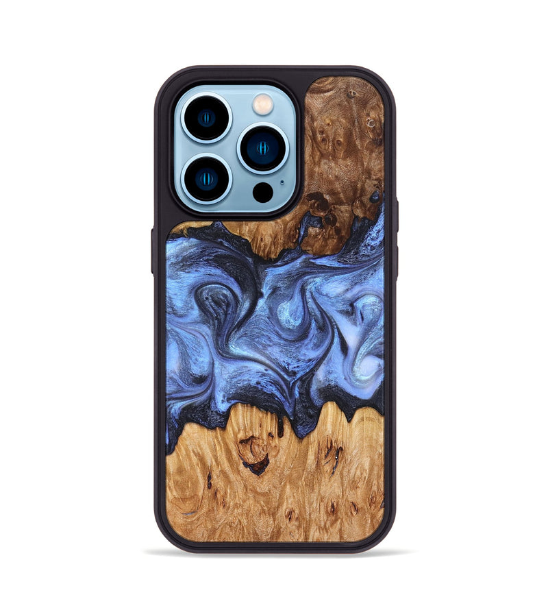 iPhone 14 Pro Wood Phone Case - Marco (Blue, 827362)