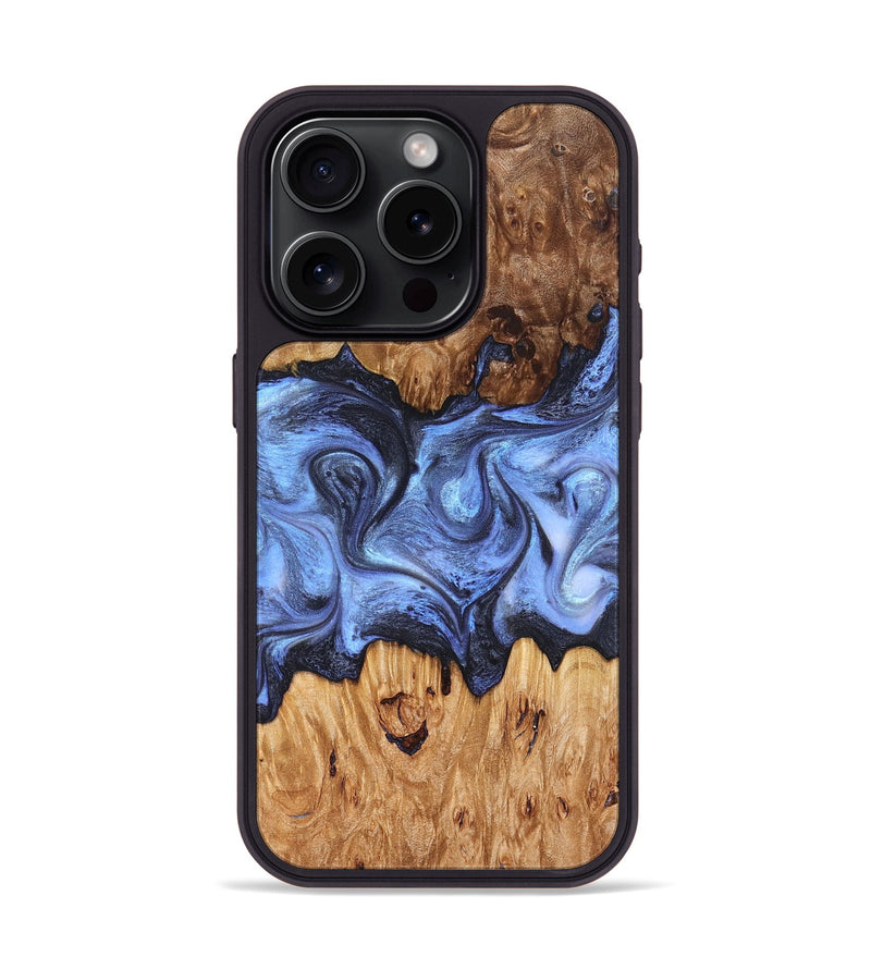 iPhone 15 Pro Wood Phone Case - Marco (Blue, 827362)