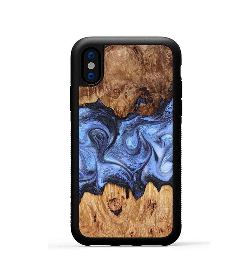 iPhone Xs Wood Phone Case - Marco (Blue, 827362)