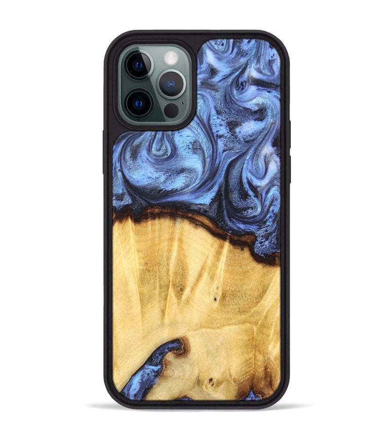 iPhone 12 Pro Max Wood Phone Case - Brenden (Blue, 827364)