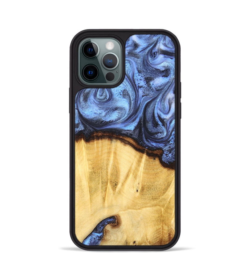 iPhone 12 Pro Wood Phone Case - Brenden (Blue, 827364)