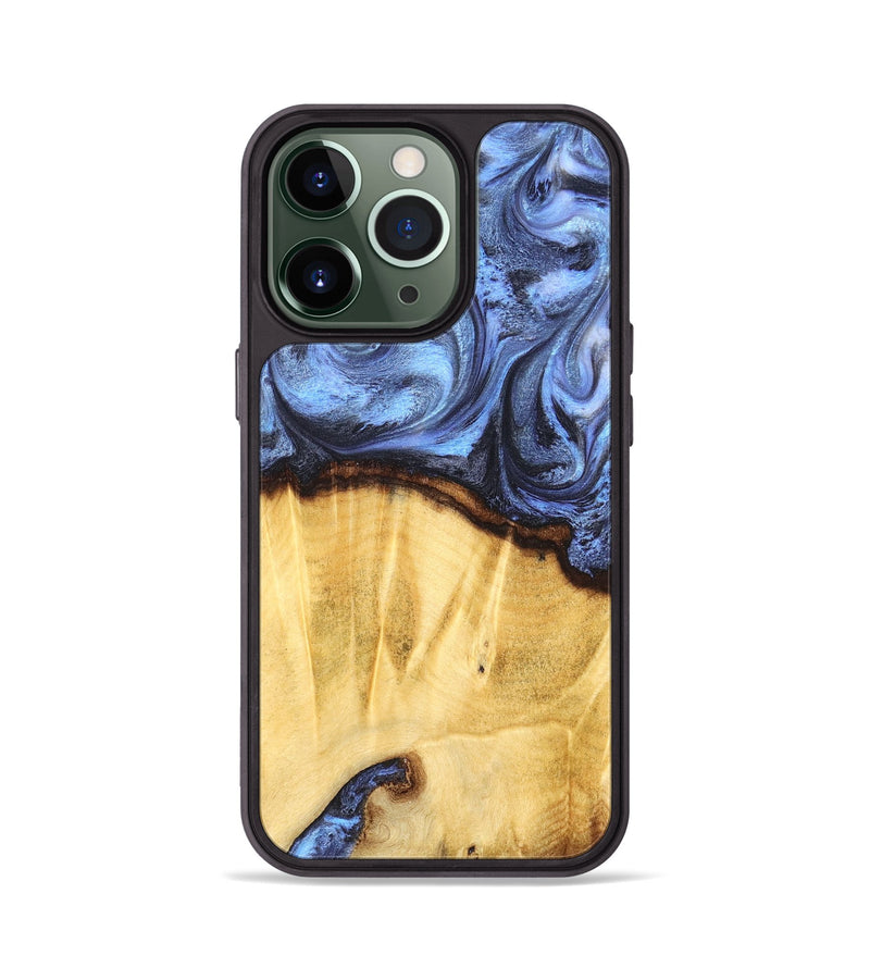 iPhone 13 Pro Wood Phone Case - Brenden (Blue, 827364)