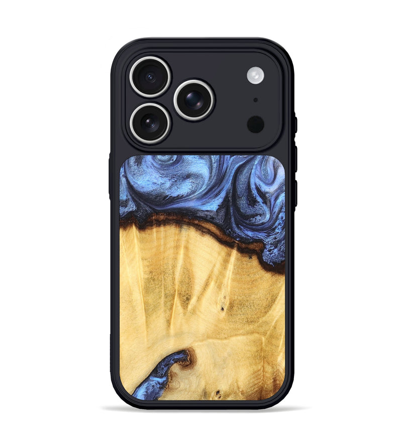 iPhone 17 Pro Wood Phone Case - Brenden (Blue, 827364)