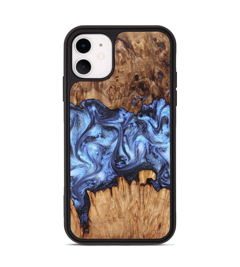 iPhone 11 Wood Phone Case - Tanesha (Blue, 827365)