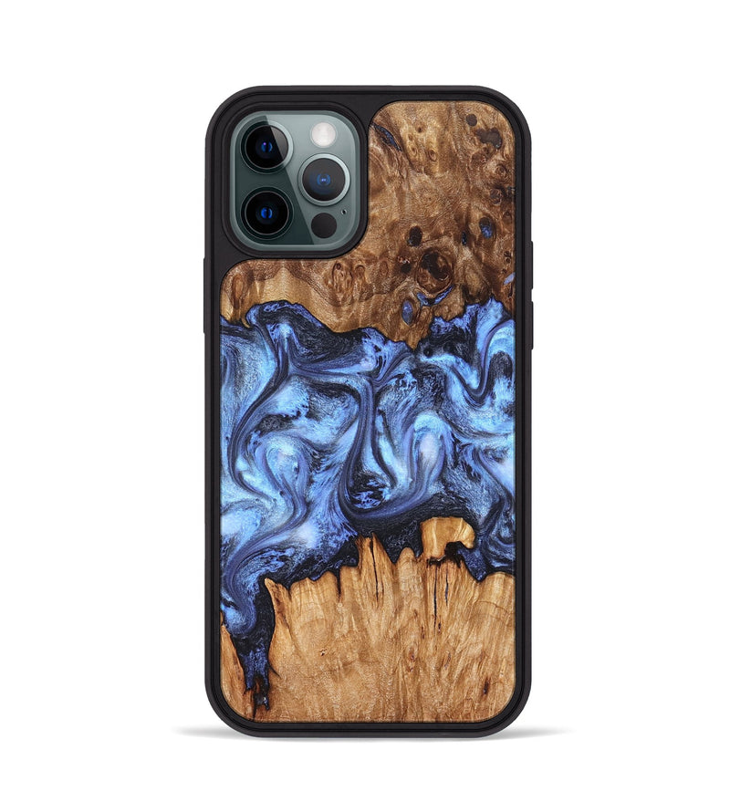 iPhone 12 Pro Wood Phone Case - Tanesha (Blue, 827365)