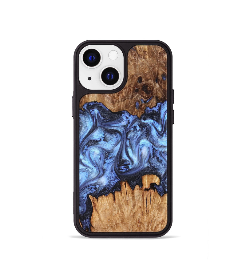 iPhone 13 mini Wood Phone Case - Tanesha (Blue, 827365)
