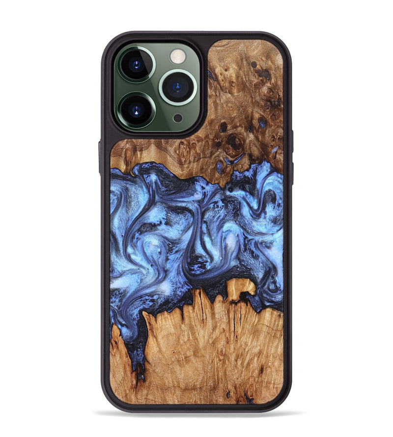 iPhone 13 Pro Max Wood Phone Case - Tanesha (Blue, 827365)