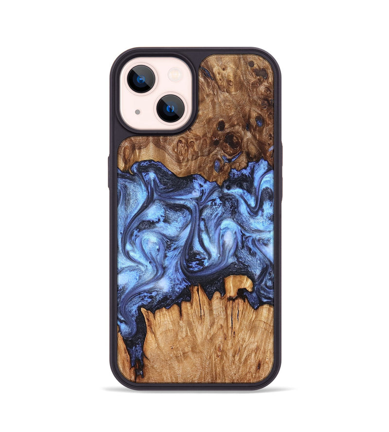iPhone 14 Wood Phone Case - Tanesha (Blue, 827365)