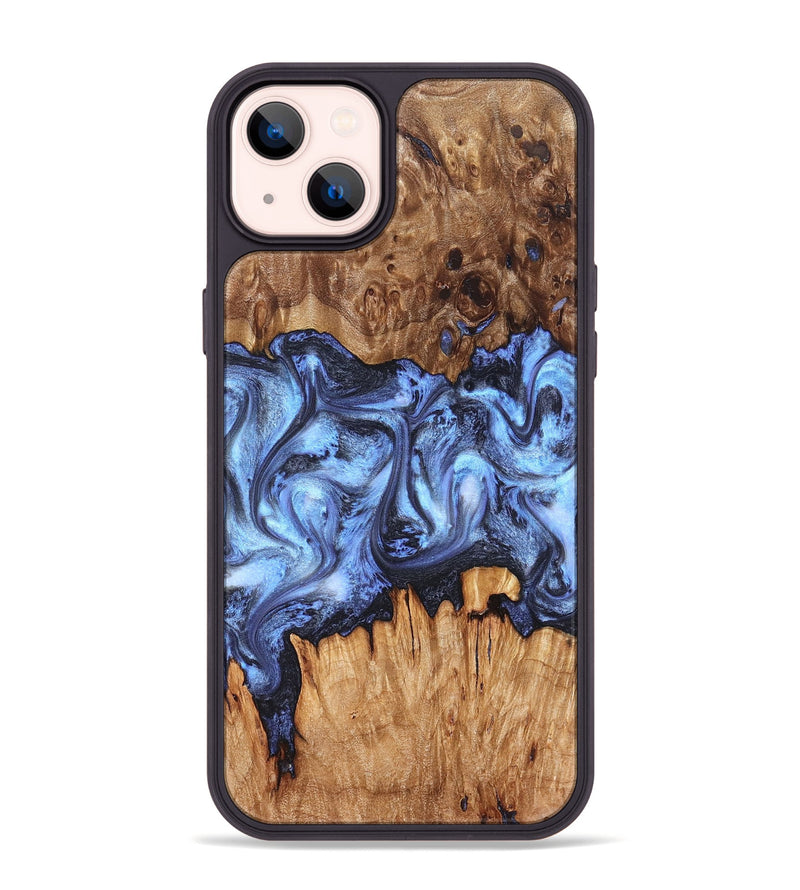 iPhone 14 Plus Wood Phone Case - Tanesha (Blue, 827365)