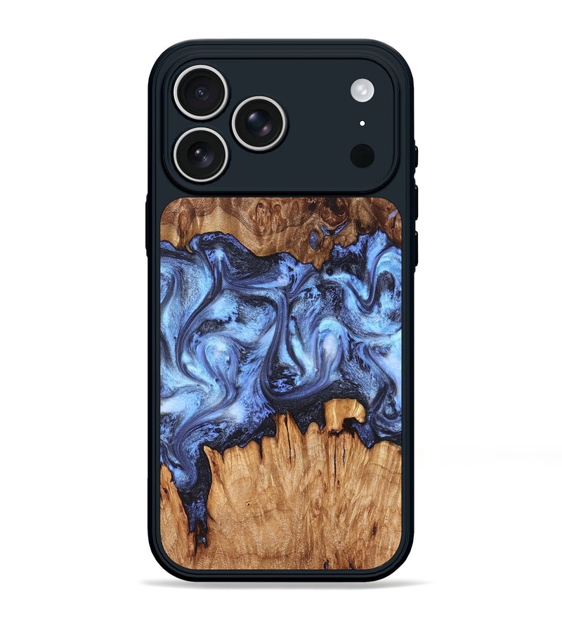 iPhone 17 Pro Max Wood Phone Case - Tanesha (Blue, 827365)