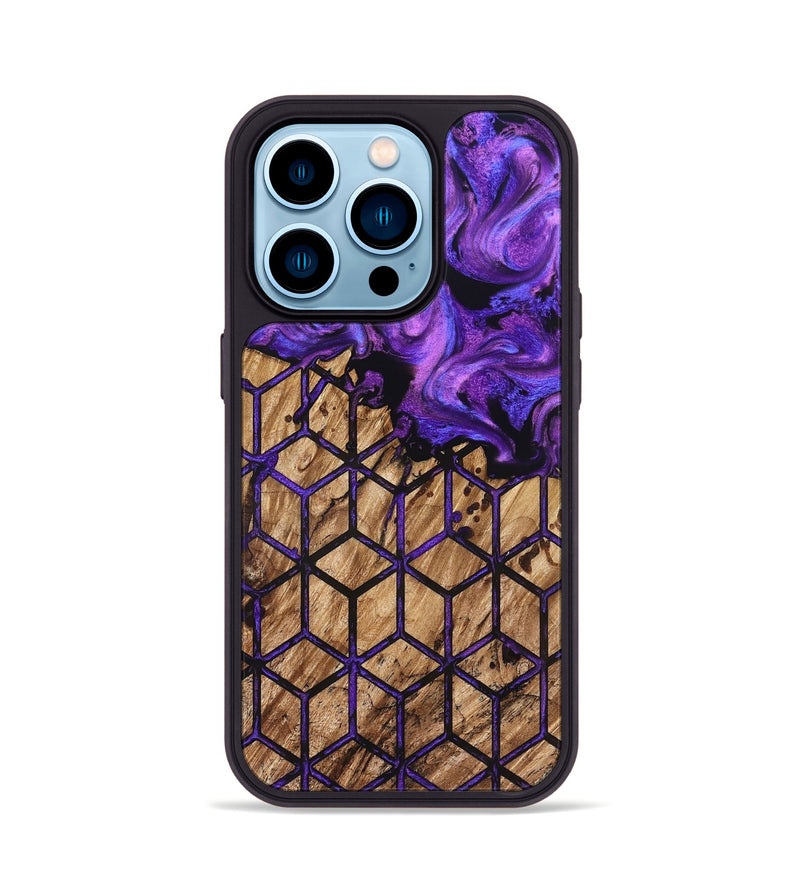 iPhone 14 Pro Wood Phone Case - Deonte (Pattern, 827369)