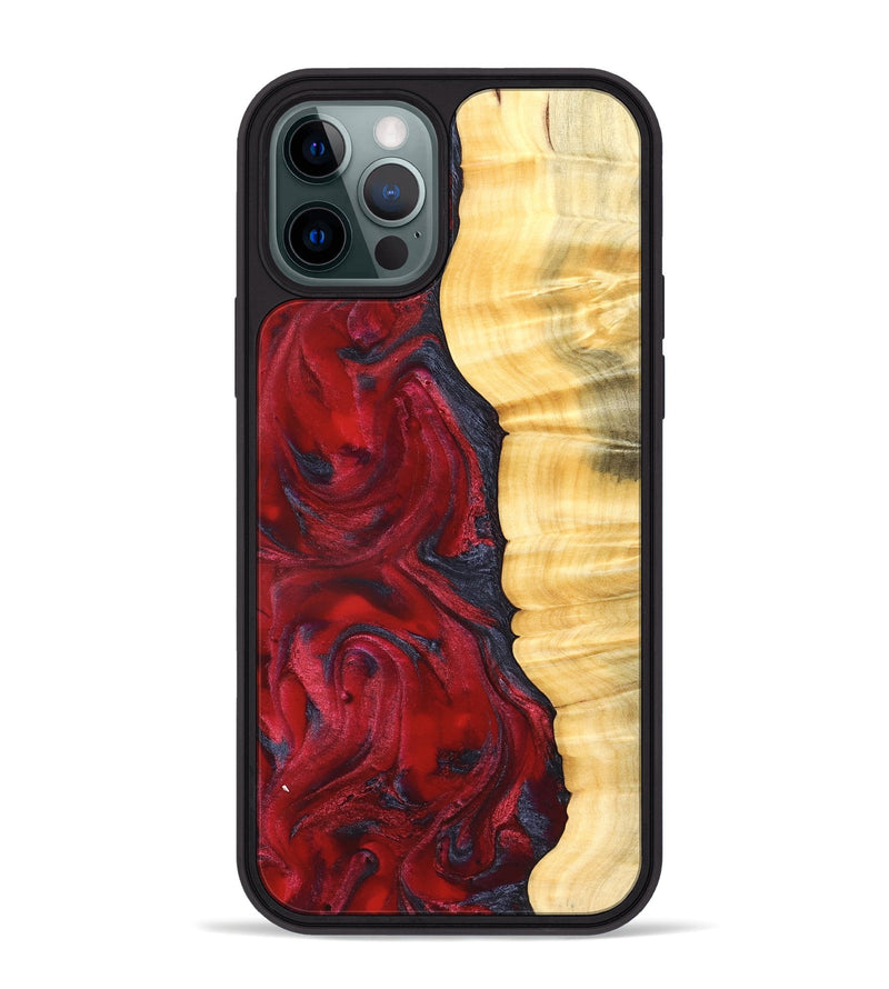 iPhone 12 Pro Max Wood Phone Case - Paulina (Red, 827370)