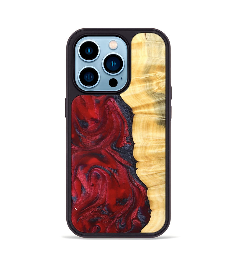 iPhone 14 Pro Wood Phone Case - Paulina (Red, 827370)