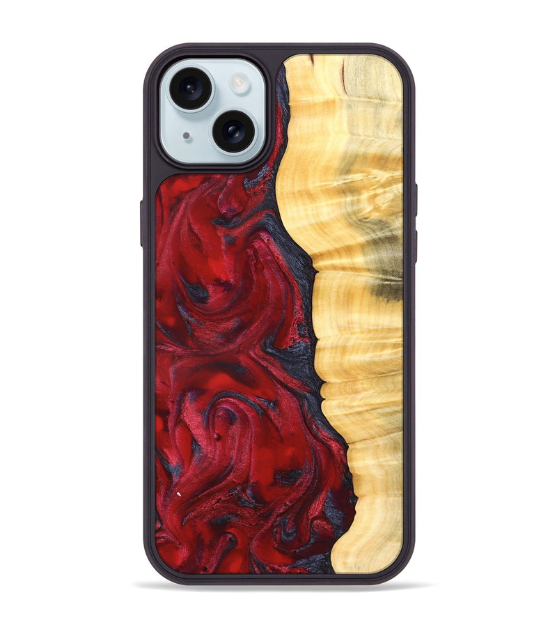 iPhone 15 Plus Wood Phone Case - Paulina (Red, 827370)