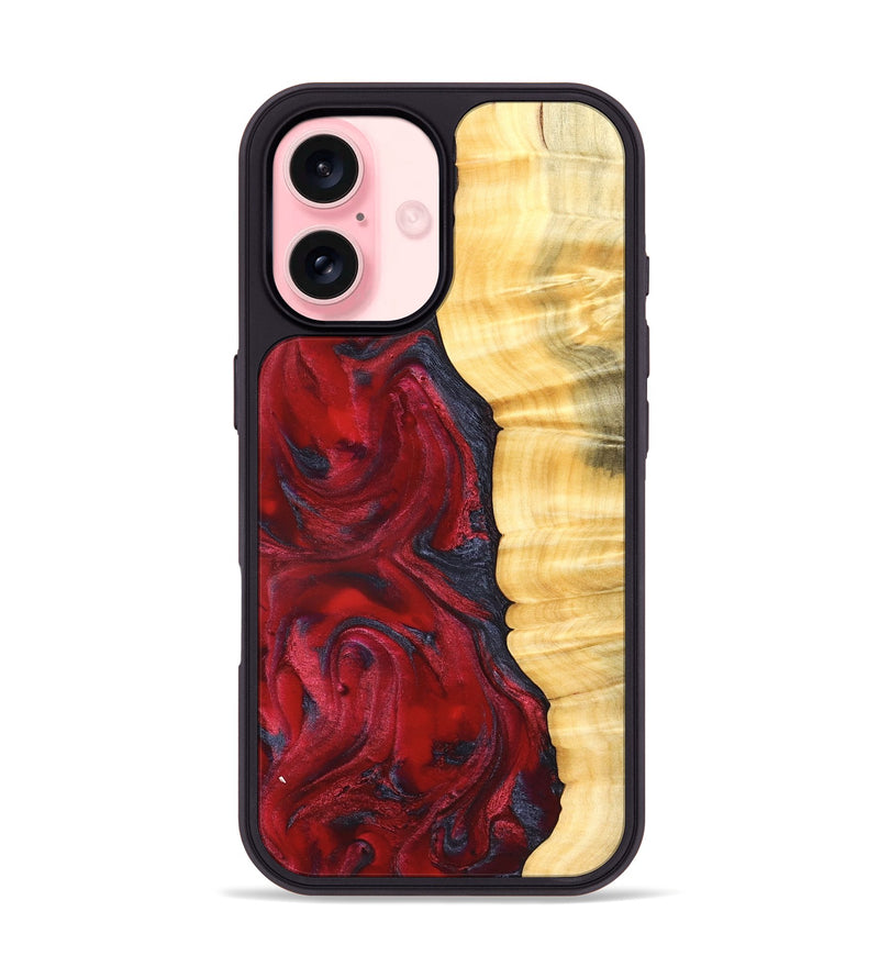 iPhone 16 Wood Phone Case - Paulina (Red, 827370)