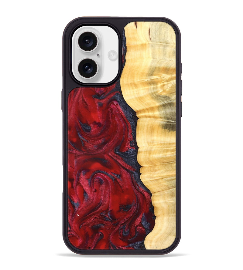 iPhone 16 Plus Wood Phone Case - Paulina (Red, 827370)