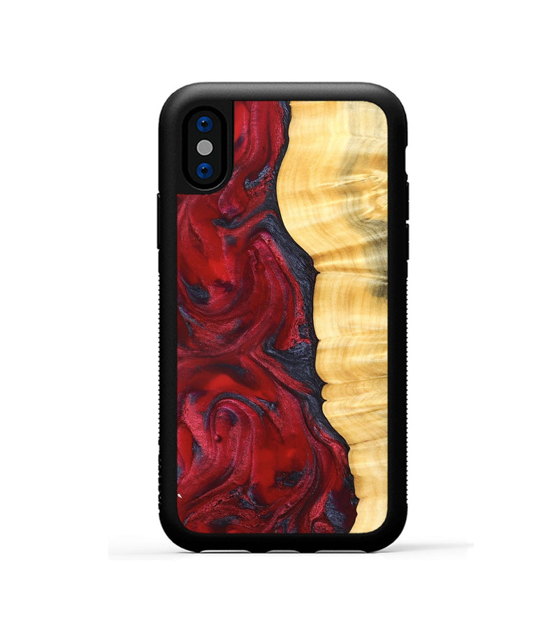 iPhone Xs Wood Phone Case - Paulina (Red, 827370)